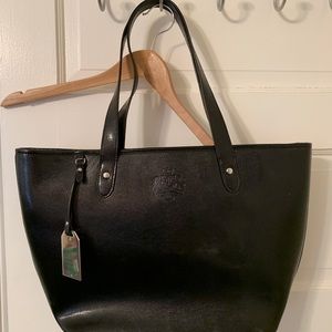 Black leather work bag